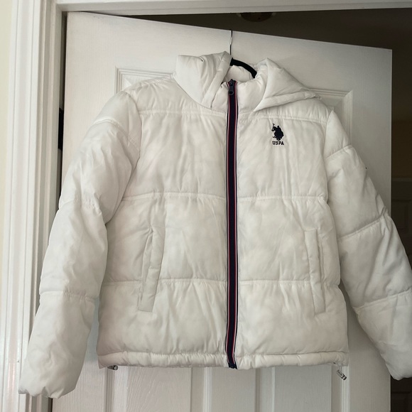 US Polo Association White Hooded jacket size large - Picture 1 of 6